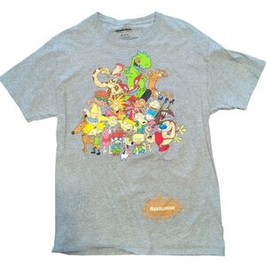 NICKELODEON Grey Classic Cartoons Graphic Tee Shirt